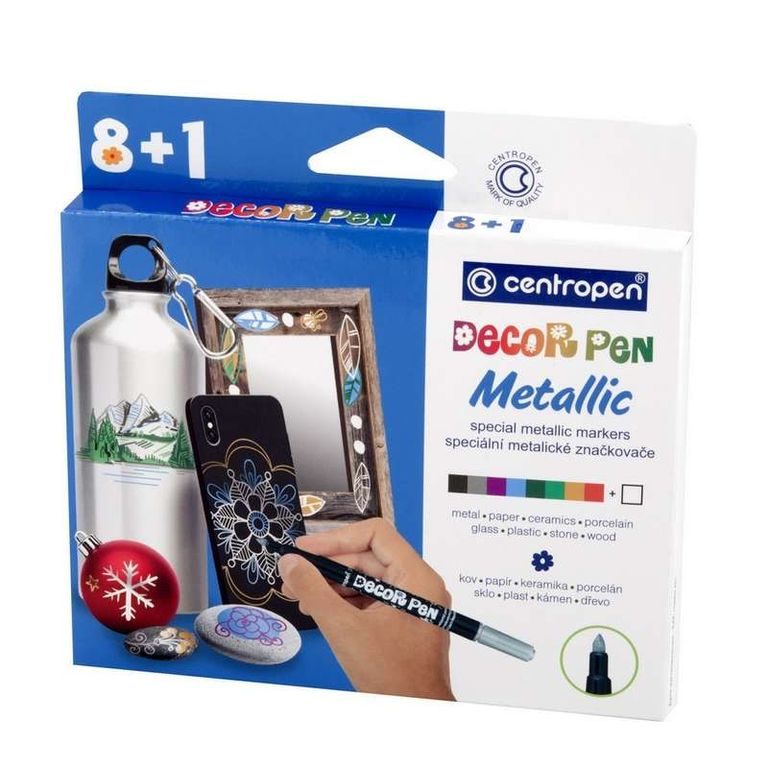 Centropen markere Decor Pen 2737 set metalic 8+1buc