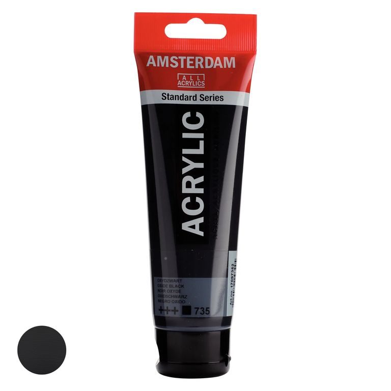 Amsterdam akrylová barva v tubě Standart Series 120 ml 735 Oxide Black