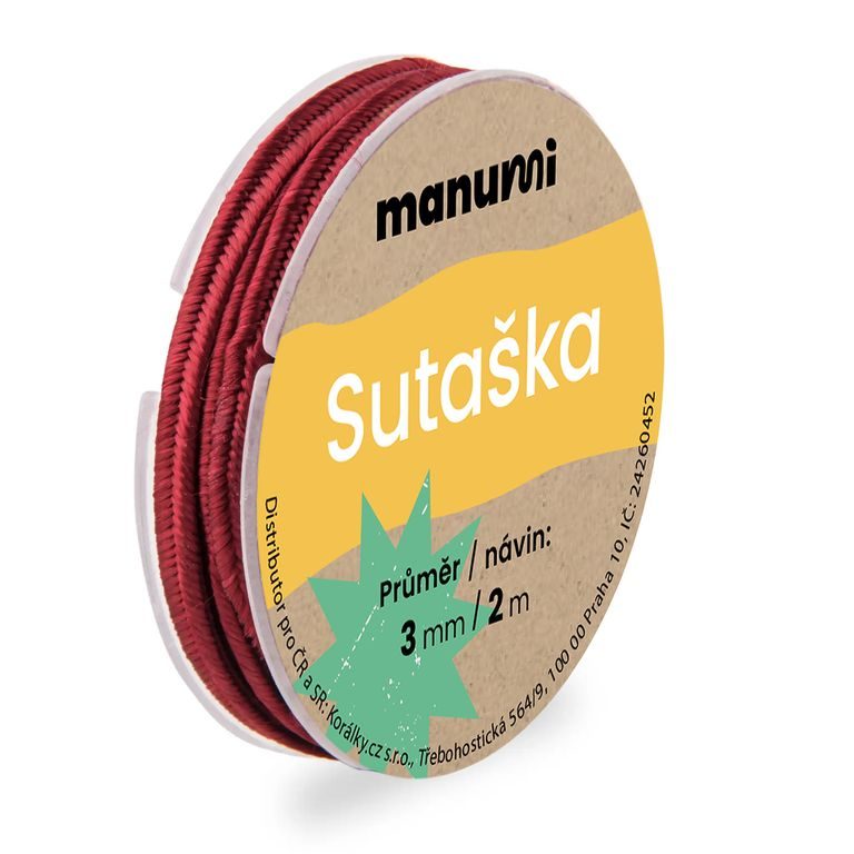 Sutaška 3mm/2m bordo