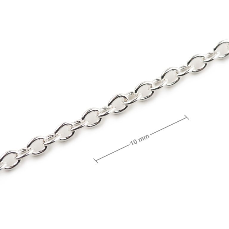 Unfinished jewellery chain with 2.5mm link in the colour of silver