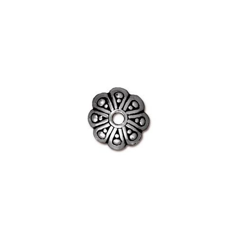 TierraCast bead cap 8mm Oasis antique silver No.384