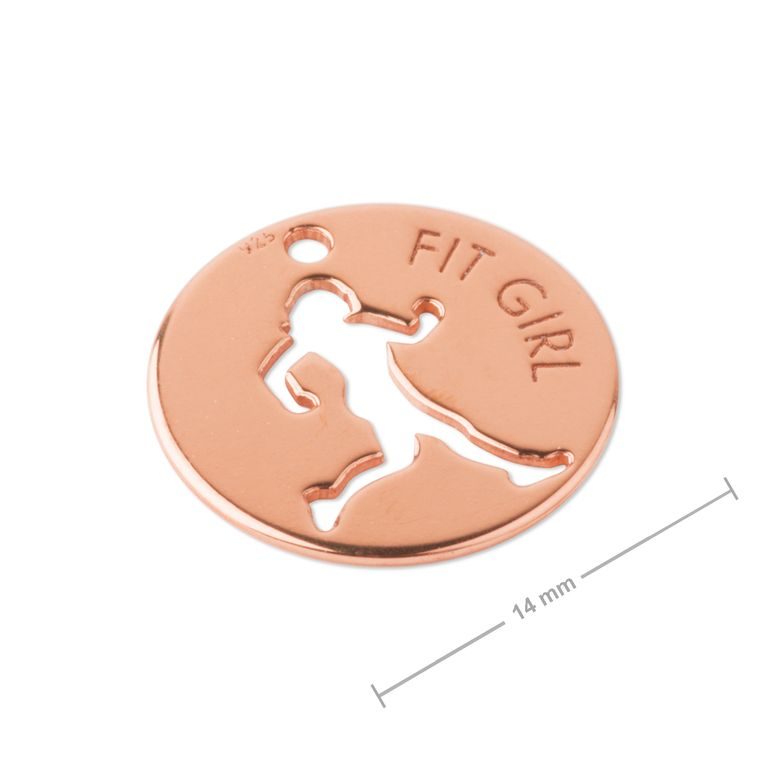 Silver pendant runner rose gold plated No.1099