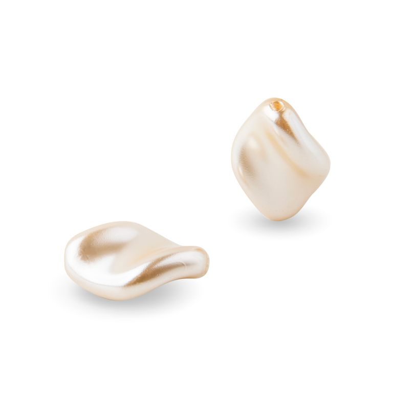 Czech glass shaped pearls 19x13mm cream No.8