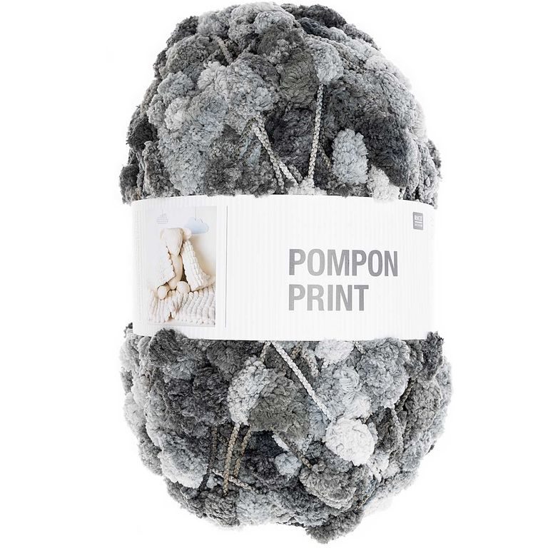 Rico design háčkovacia bambulková priadza POMPON Print sivý mix