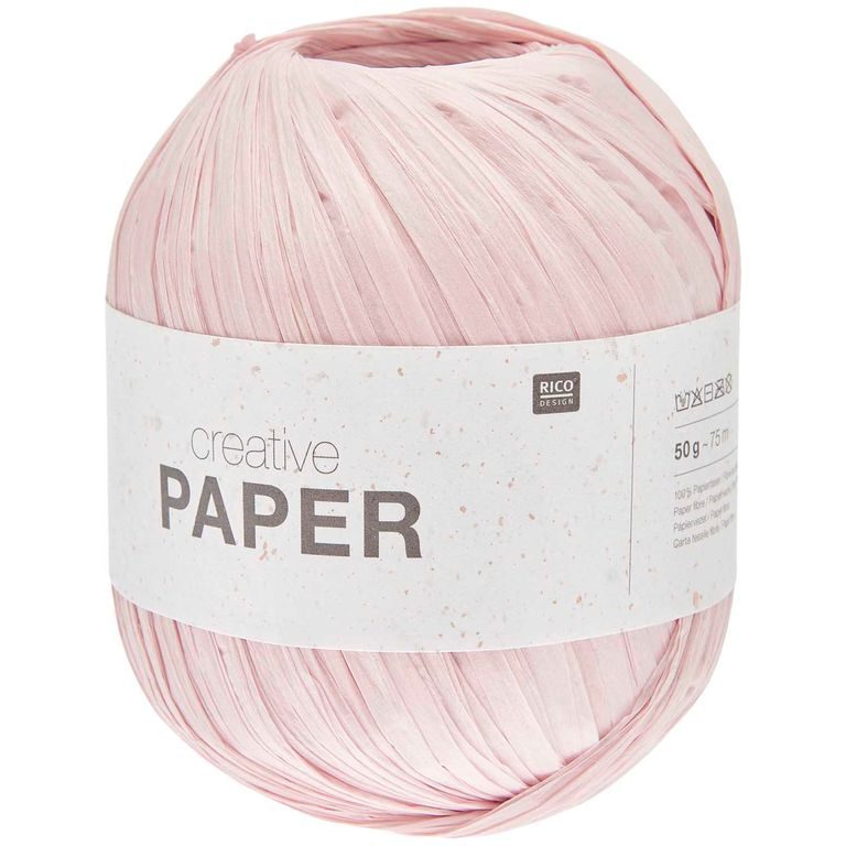Rico design háčkovací papírová příze Creative paper odstín 004 růžová