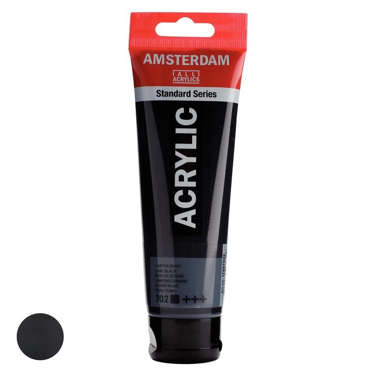 Amsterdam akrylová farba v tube Standart Series 120 ml 702 Lamp Black