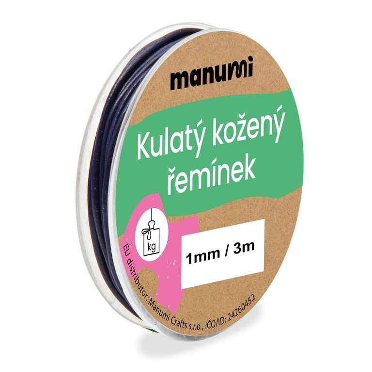 Okrúhly kožený remienok 1mm/3m fialový č.9