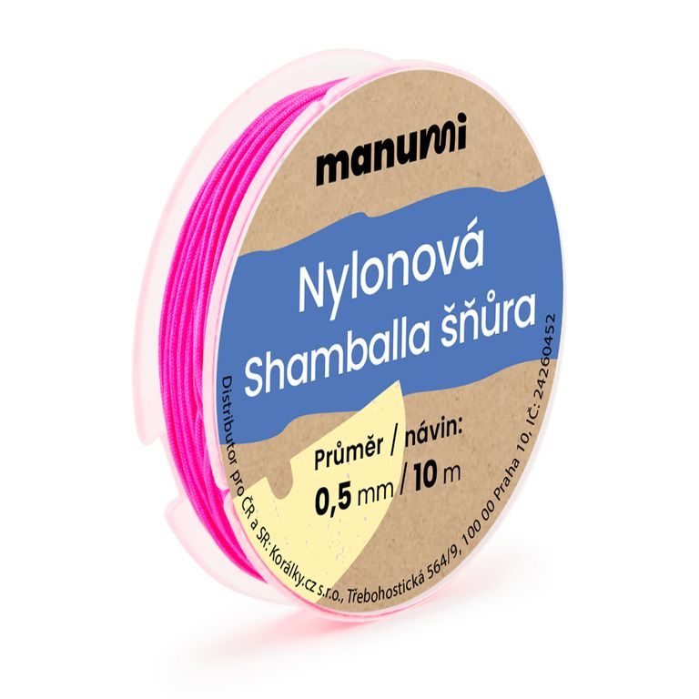 Nylónová šnúrka na Shamballa náramky 0,5mm/10m neónová ružová č.4