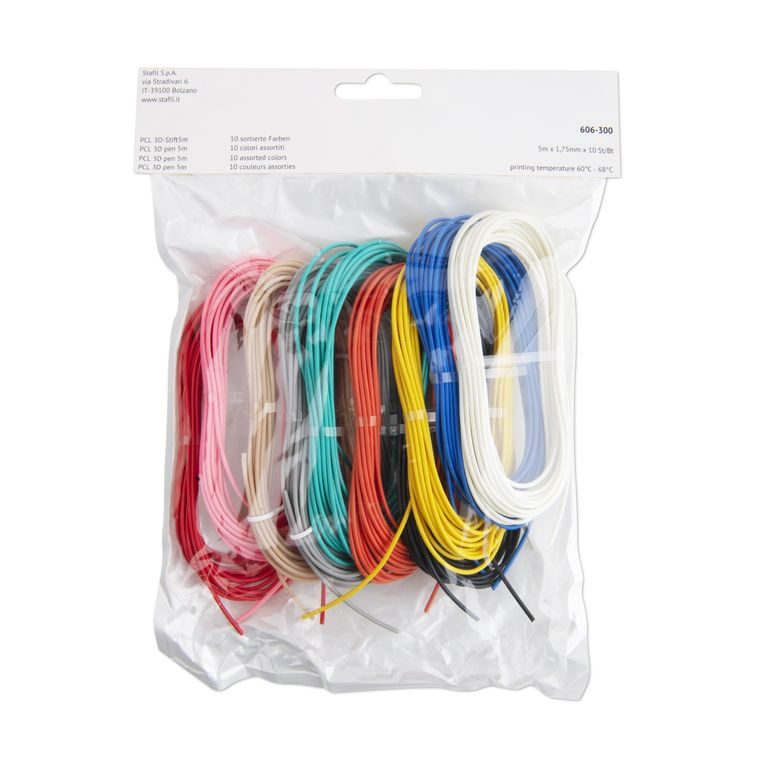 3D pen PLC filament 10x5m mix of colours