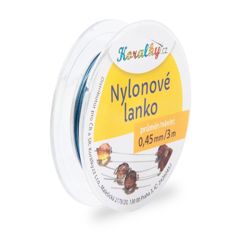 Nylonové lanko 0,45mm/3m ocelově modré č.11