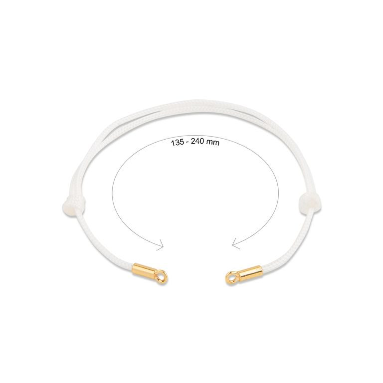 Stříbrný náramek na spojovací díl bílý pozlacený 24K zlatem