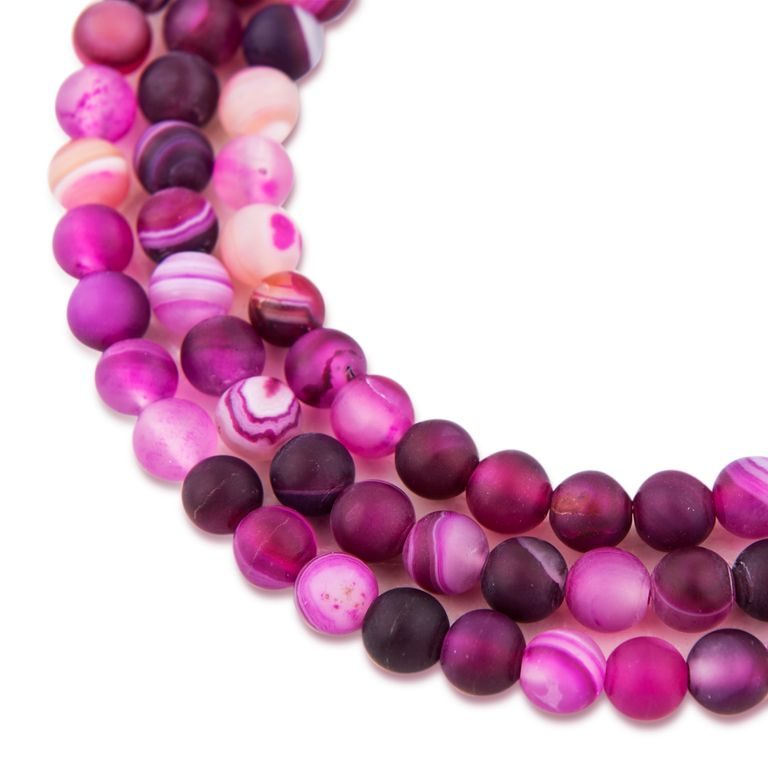 Purple striped agate 6 mm matte