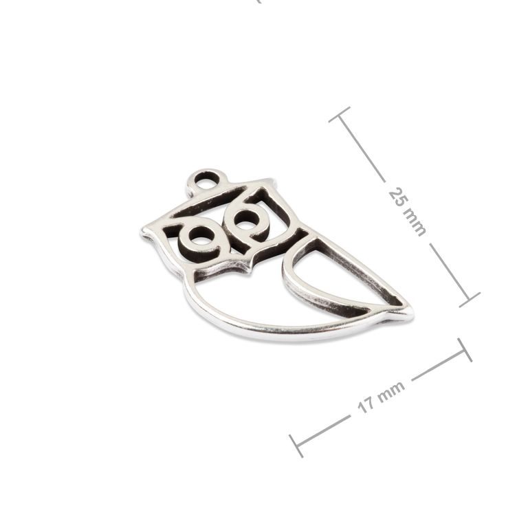 Manumi pendant owl 25x17mm silver-plated