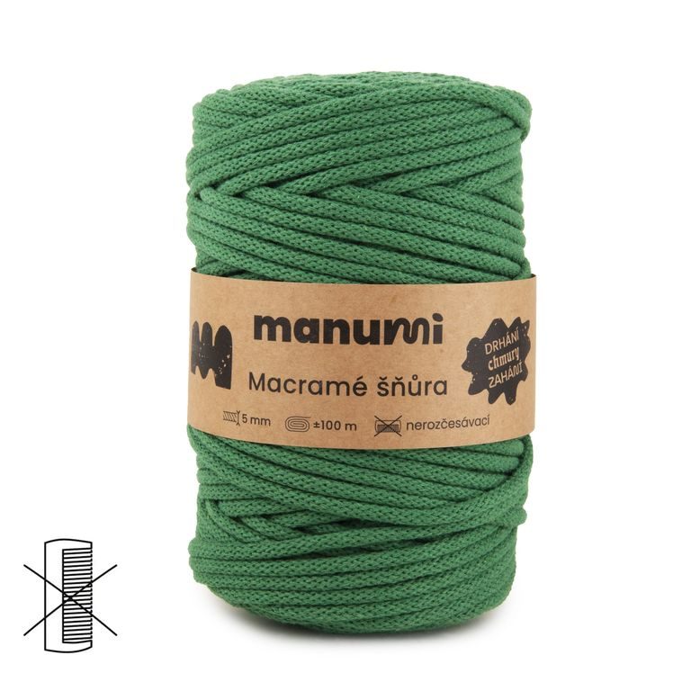 Manumi Macramé šnúra 5mm zelená