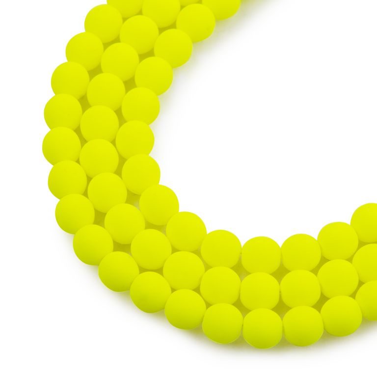 České stláčané koráliky Estrela NEON 6 mm žlé