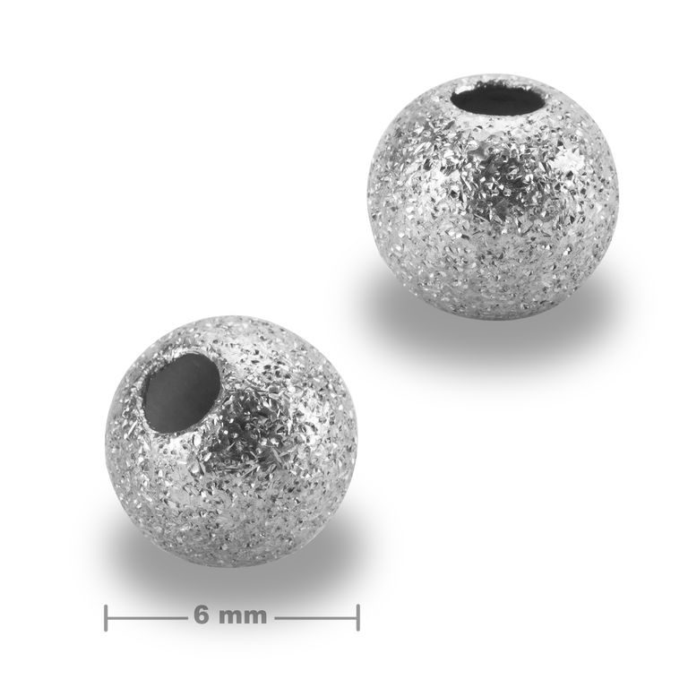 Stříbrný korálek stardust 6 mm