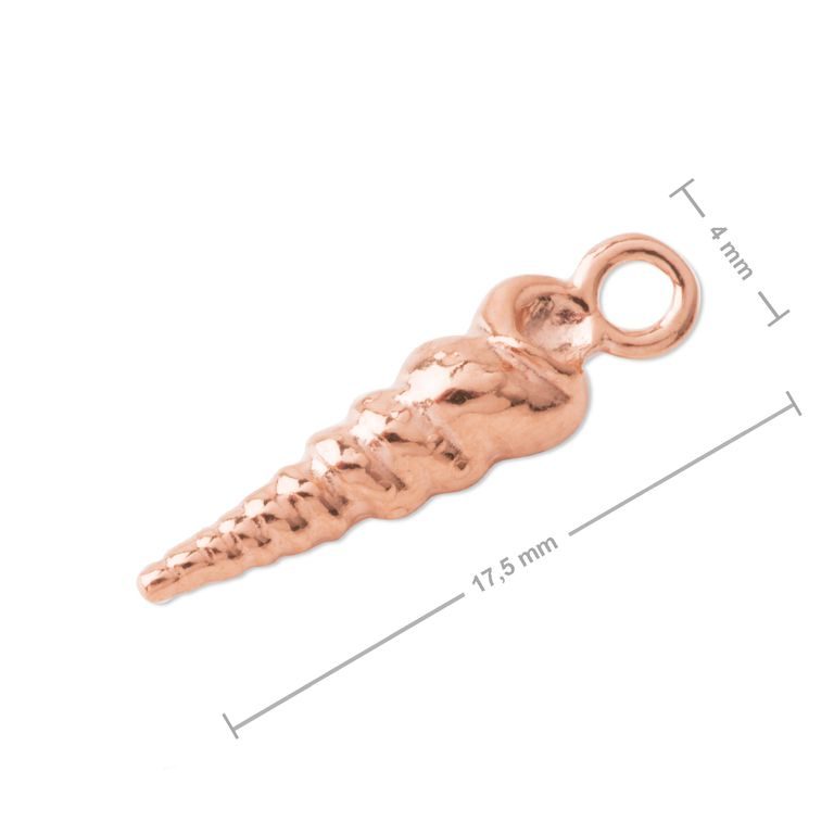 Silver pendant seashell rose gold plated No.992