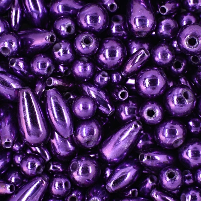 Metallic plastic beads purple