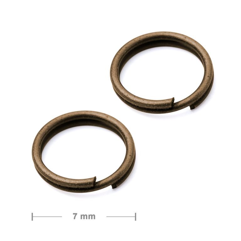 Double jump ring 7mm antique brass