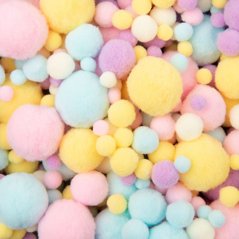 Decorative pom-poms pastel