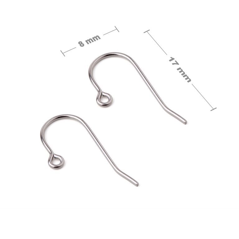 Stainless steel 316L open earring hooks 17x8mm