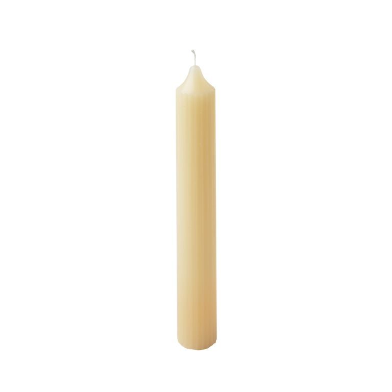 Polycarbonate candle mould in the shape of a scored cylinder 25x180mm