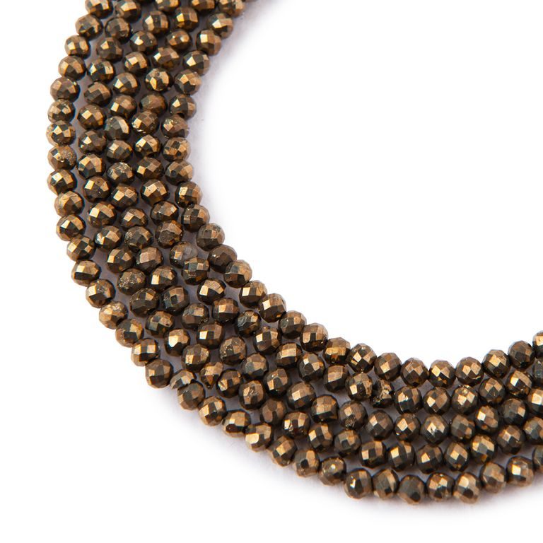 Pyrite faceted beads 4mm
