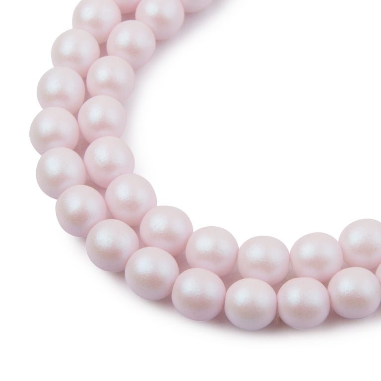 České mačkané korálky Manumi 8 mm pearl pink