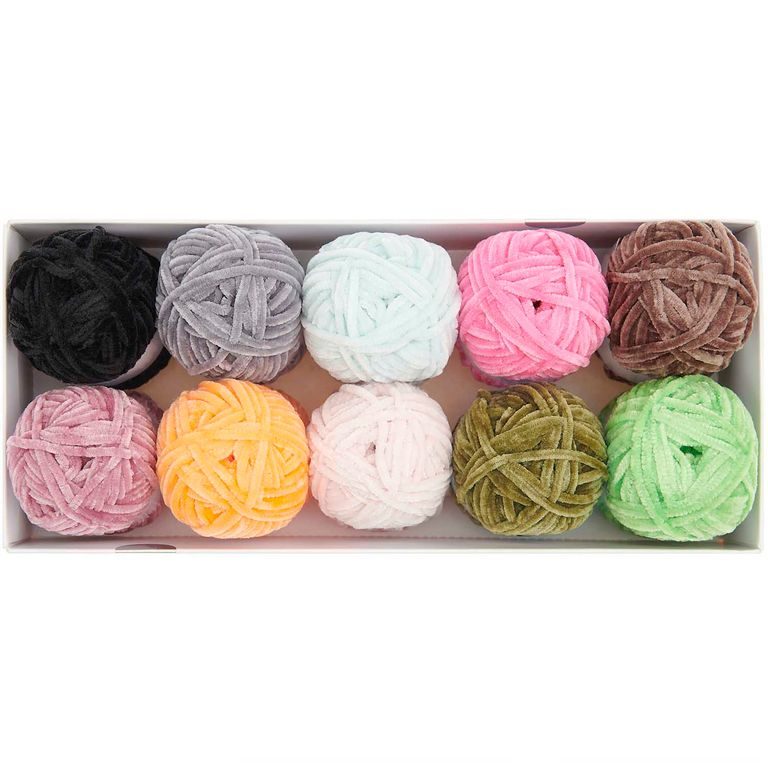 Sada ženilkové háčkované guľôčky Ricorumi Nilli Nilli Fashion 10 ks