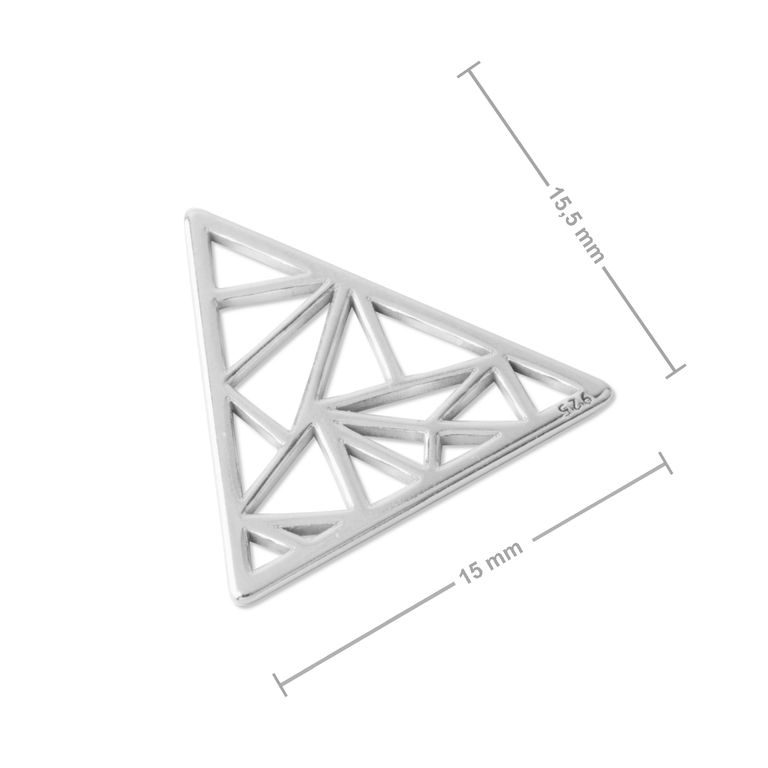 Silver pendant origami triangle No.951