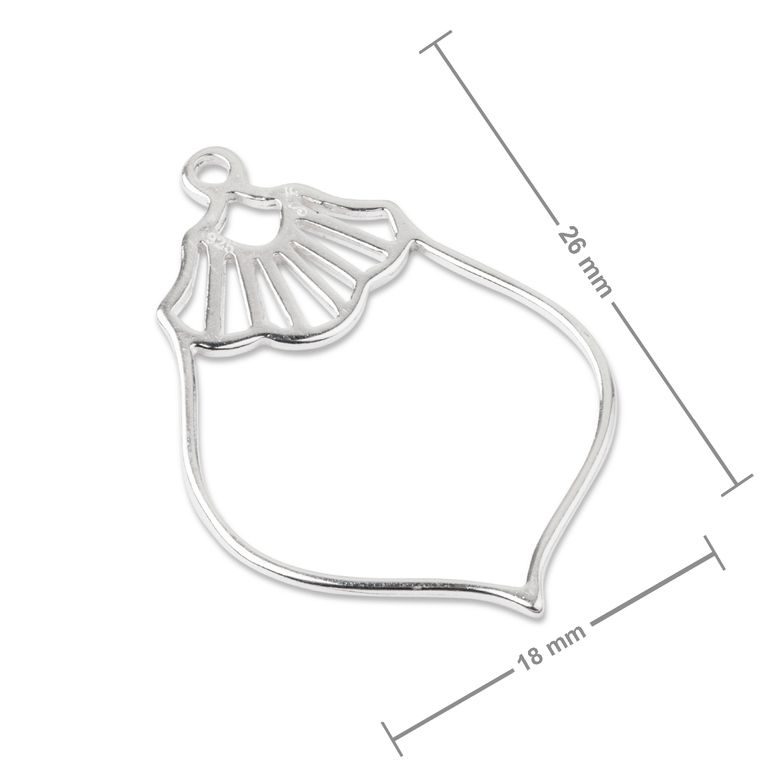 Amoracast přívěsek gingko lucerna 26x18 mm stříbrný