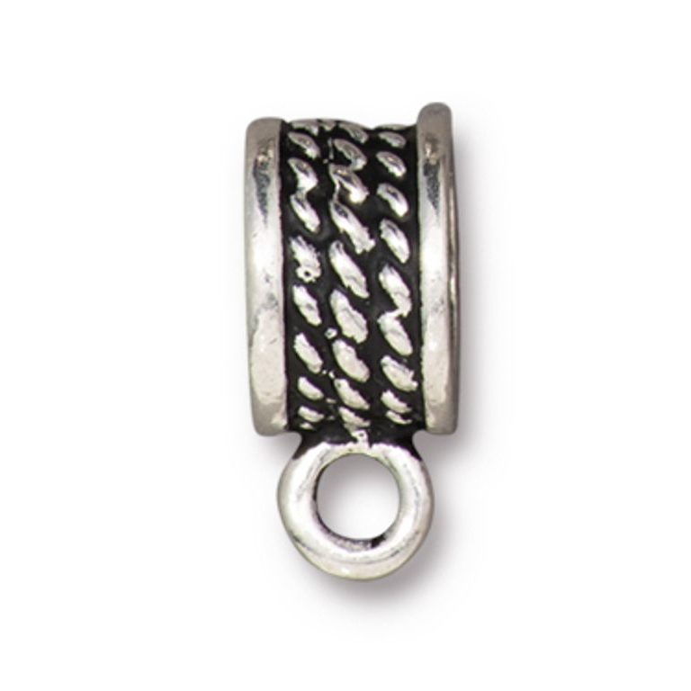 TierraCast decorative spacer with a loop Rope 8mm antique silver