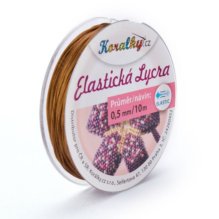 Elastická lycra 0,5mm/10m hnědá