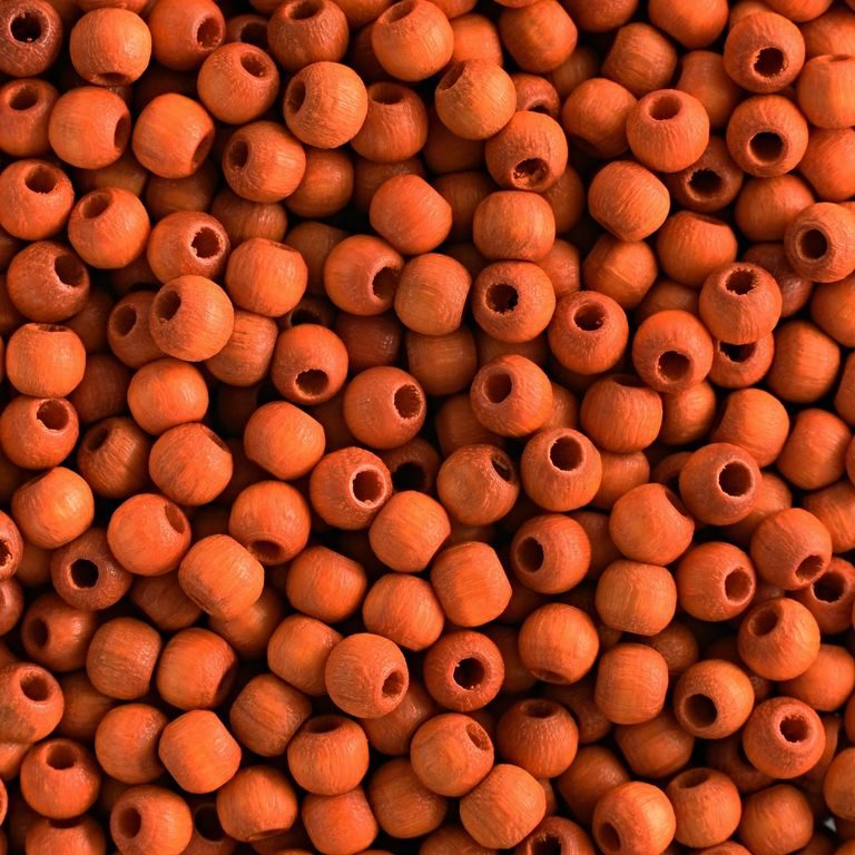 Dřevěné korálky kulička 4mm oranžová