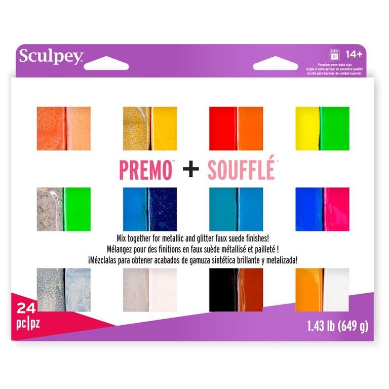 Sculpey PREMO & SOUFFLÉ sada 649g 24 barev