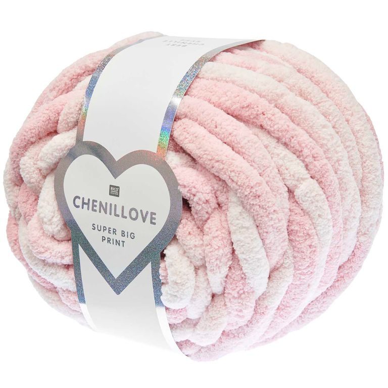 Rico design háčkovacia priadza Chenillove Super Big Print odtieň 002 ružová