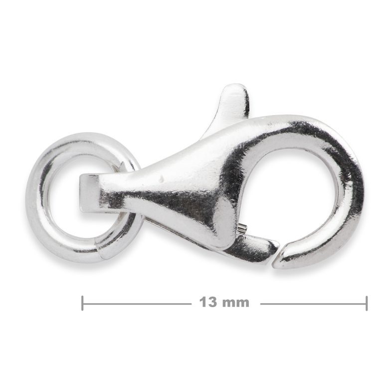 Stříbrná karabinka 13mm č.544