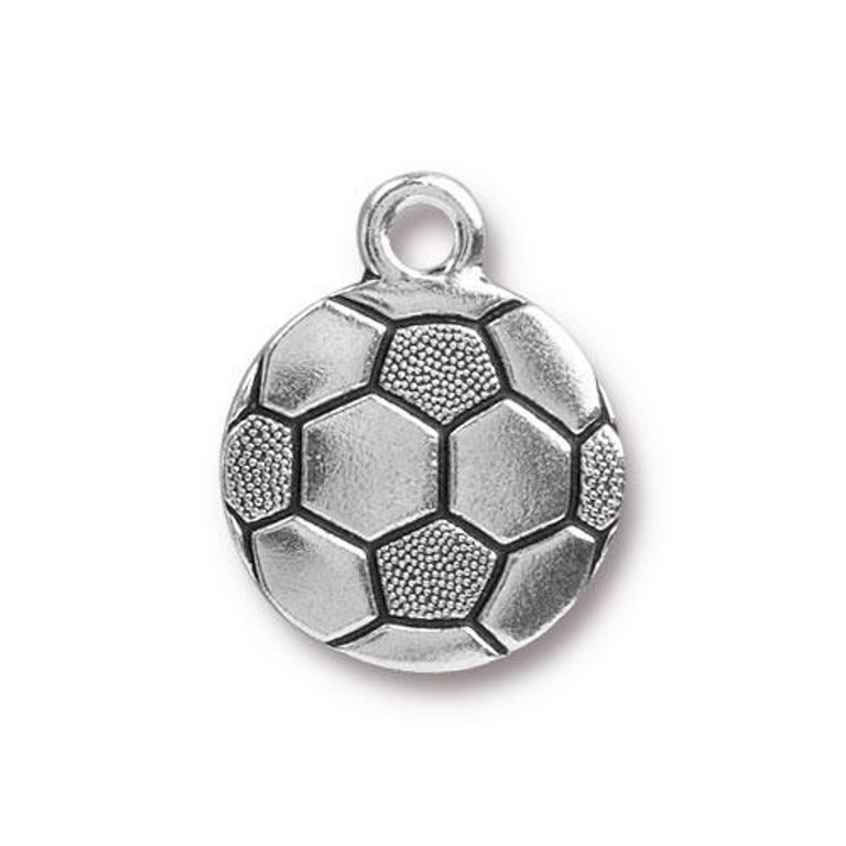 TierraCast pandantiv Soccer culoare argintiu învechit