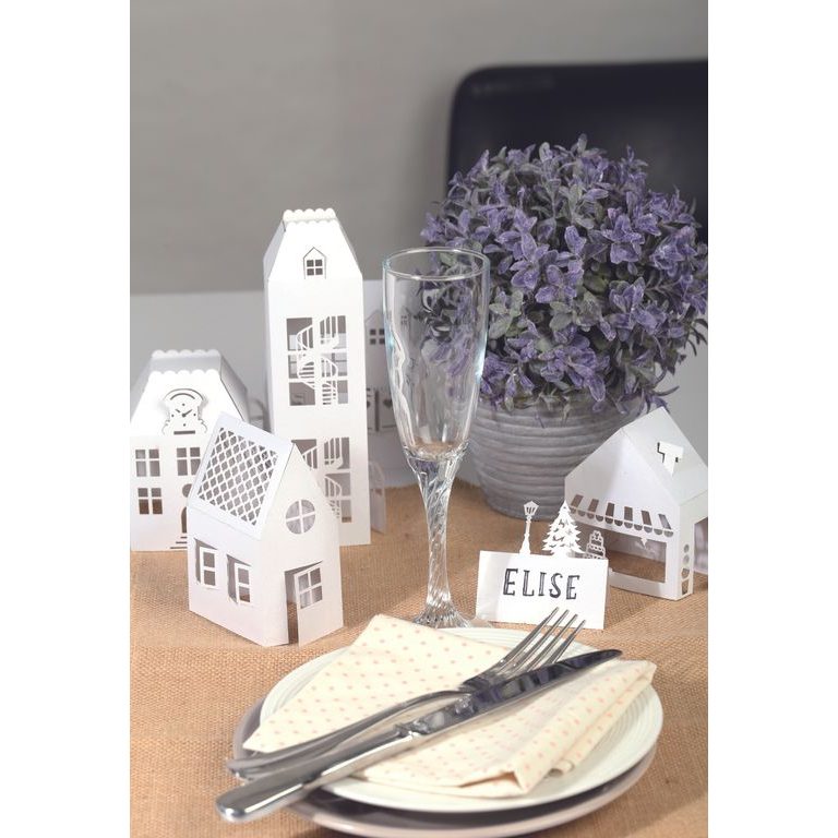 Sada domečků s vánoční tematikou 5ks