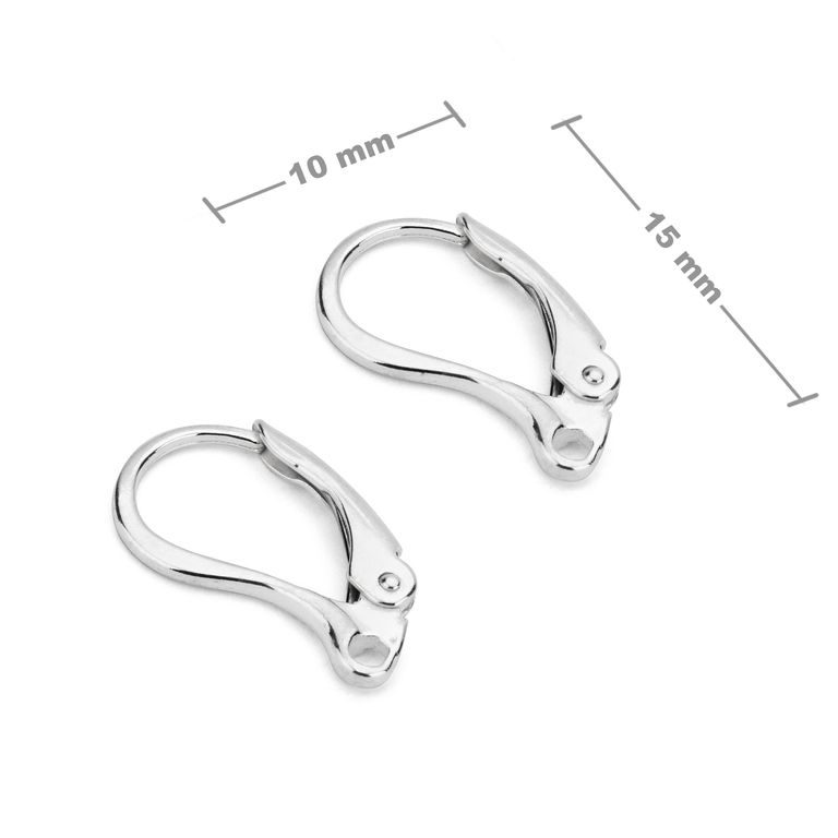 Sterling silver 925 leverback earring hook 15x10mm No.33