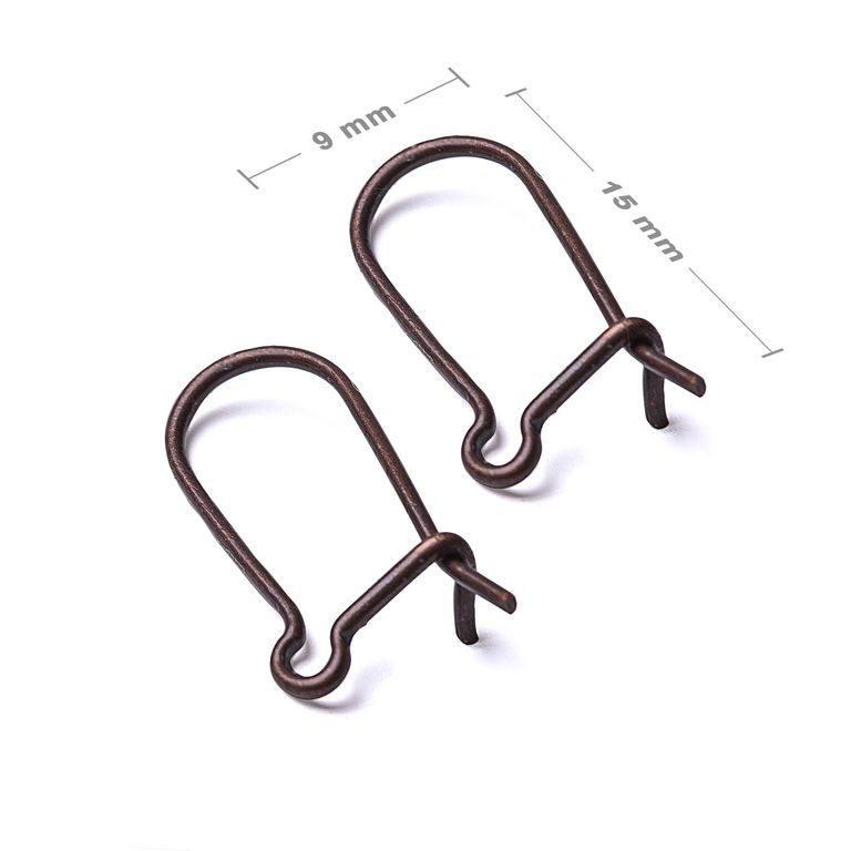 Kidney earring hooks 15x9mm antique copper