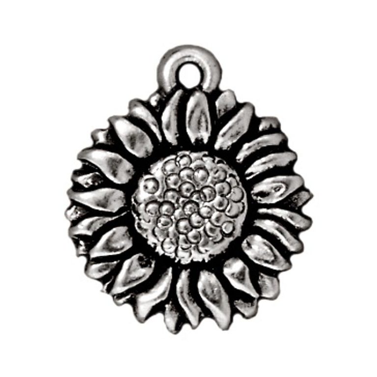 TierraCast pendant Sunflower antique silver