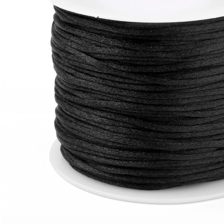 Nylon satin cord 1,5mm/2m Black