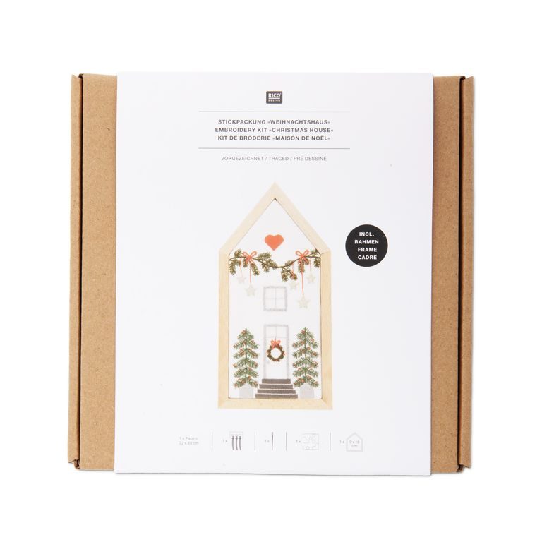 Embroidery kit Christmas house decoration 9x18cm
