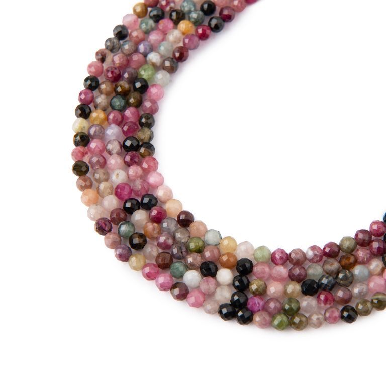 Tourmaline A faceted beads 2mm