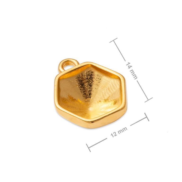 Manumi pendant with a setting for SWAROVSKI 4699 9,4x10,8mm gold-plated
