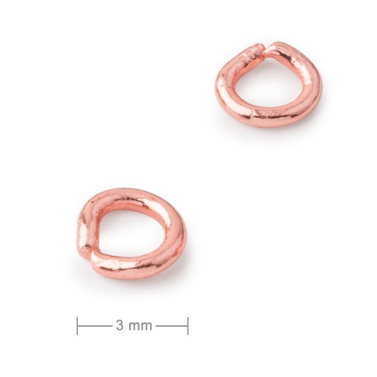 Spojovací kroužek 3 mm v barvě rose gold