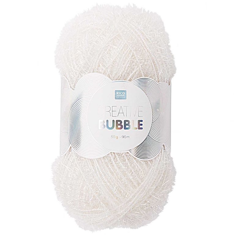 Rico design háčkovacia priadza na výrobu žiniek Creative Bubble odtieň 001 biela