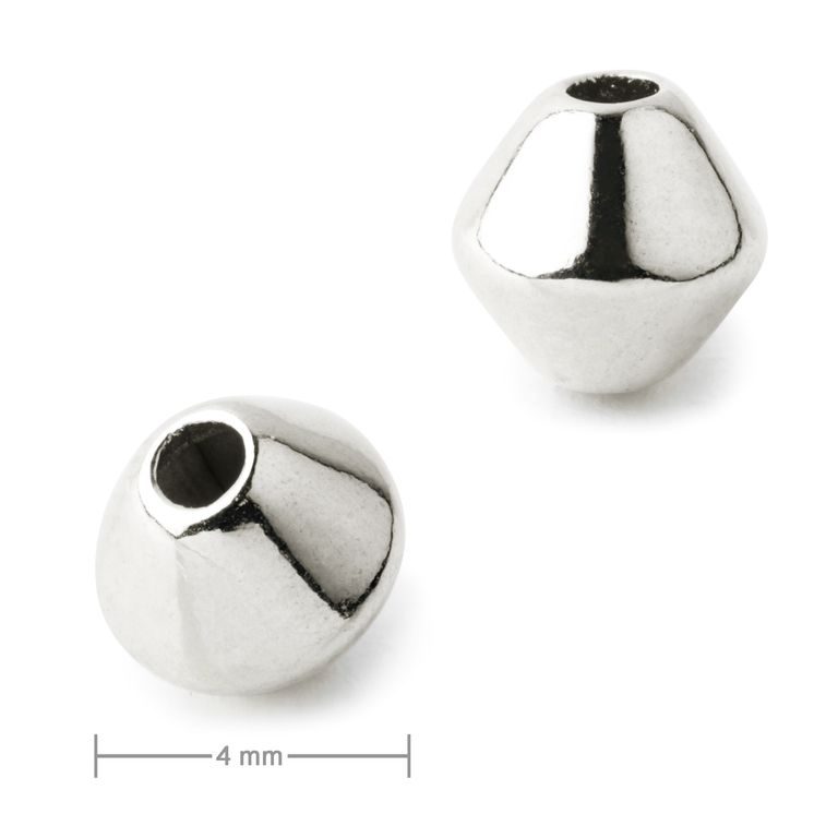 Metal bead bicone 5 mm platinum