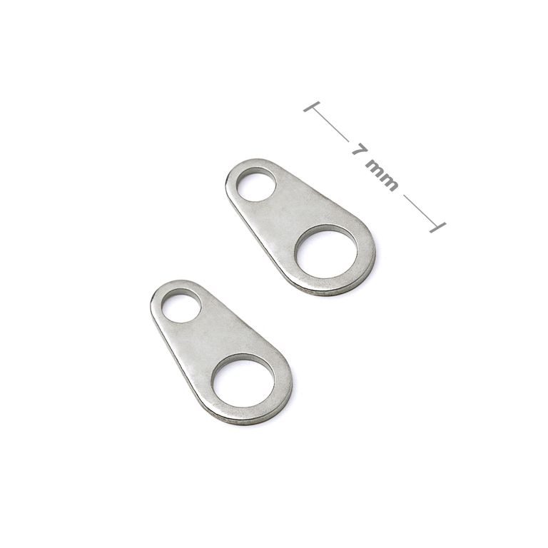 Flat clasp connector 7mm silver